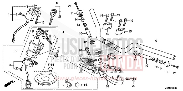 ROHRGRIFF/OBERE BRUECKE von Hornet ABS MAT PEARL COOL WHITE (NHB44) von 2013